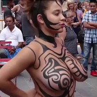 Bodypainted in public